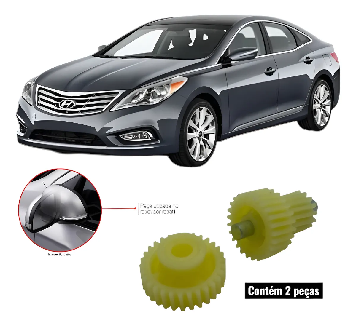 Engrenagem Hyundai Azera Retrovisor Retrátil 07/11