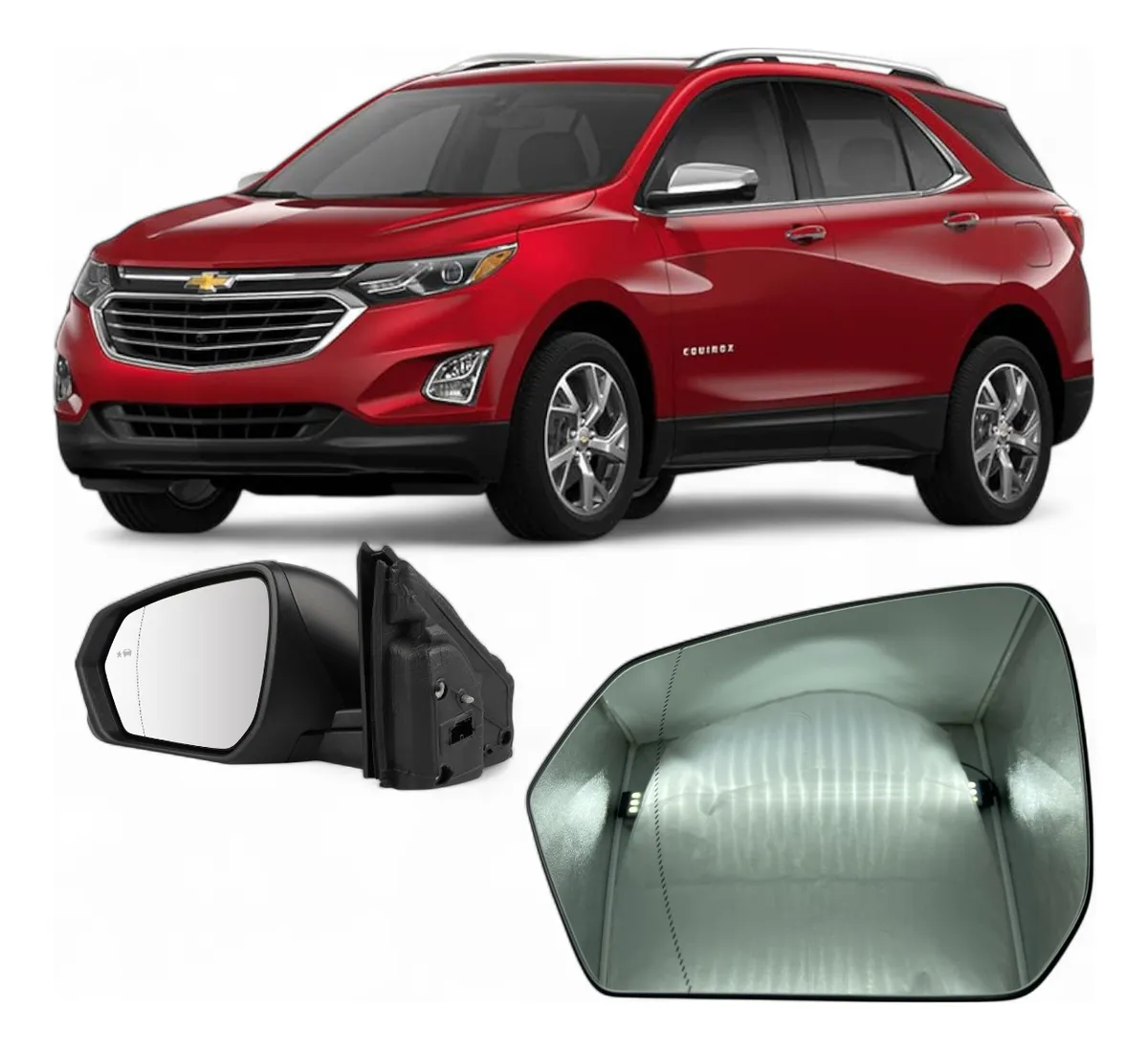 Lente com Base Retrovisor Sub GM Equinox 2018 19 20 21 22 23 c/Desc ASF LE