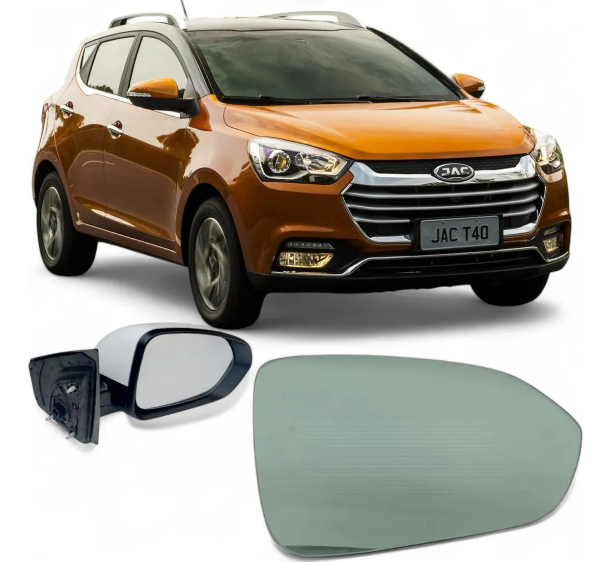 Lente com Base Subconjunto Retrovisor JAC T40 17/22 c/Des LD