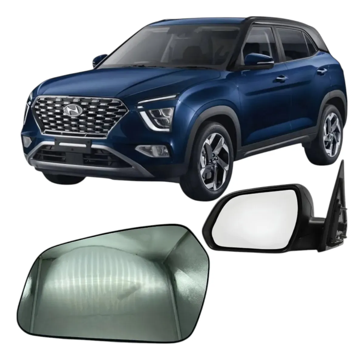 Lente com Base Espelho Retrovisor Sub Creta 21 22 23 24 25 LE