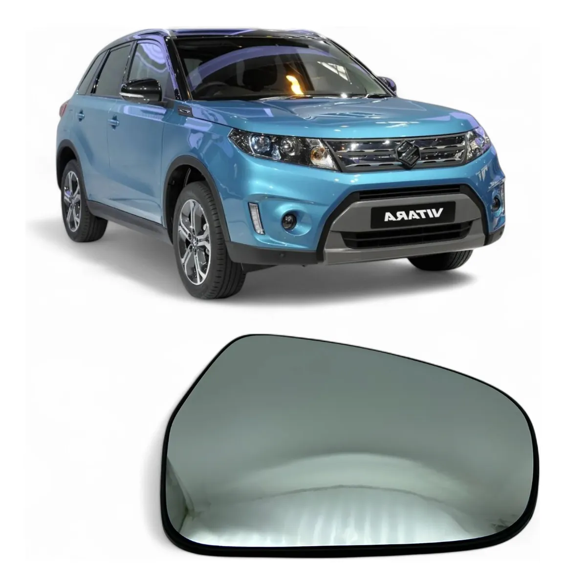 Lente com Base Retrovisor Sub Vitara Sx4 Cross 17/22 LD