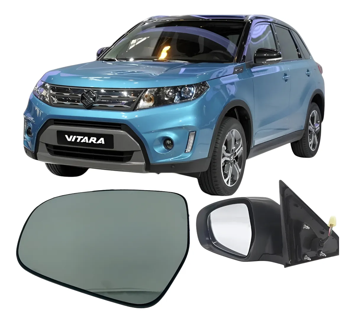 Lente com Base Retrovisor Sub Vitara / Sx4 17/22 SX4 Cross LE