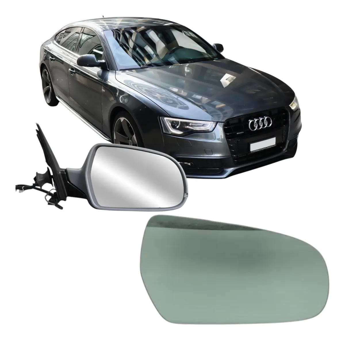 Espelho Lente e Base Retrovisor Sub Audi A3 10 á 13/A4/A5 10 á 16 C/DES LD