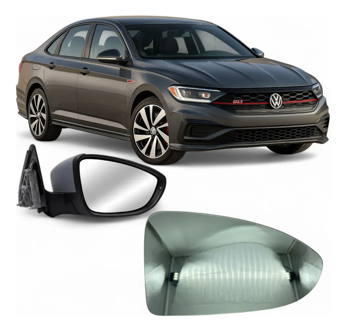 Lente Retrovisor Sub VW Jetta 18 c/Des LD