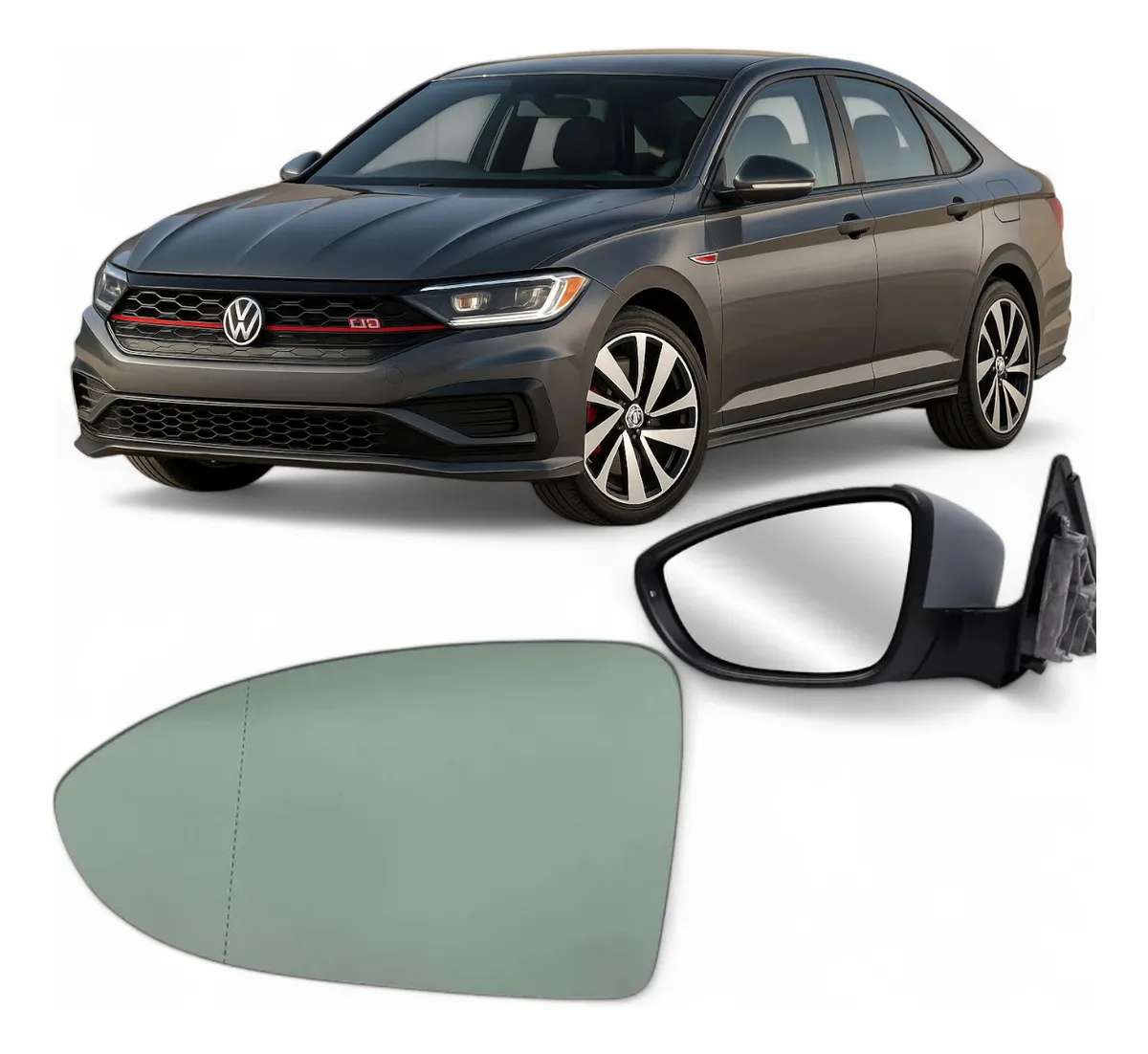 Lente Retrovisor Sub VW Jetta 18/com/Des LE