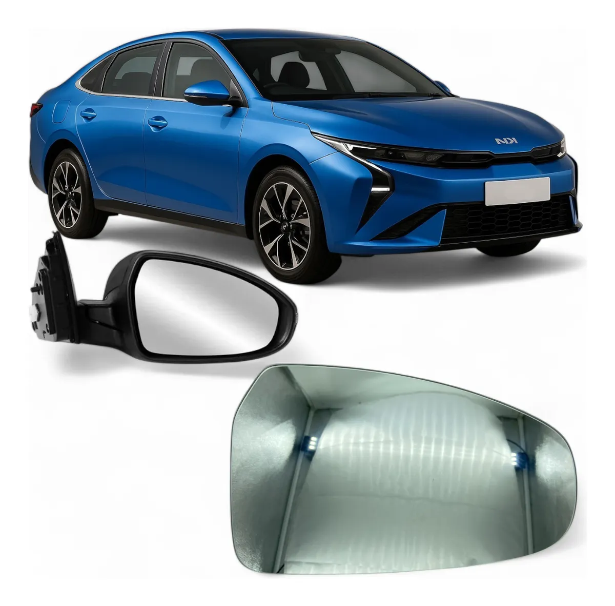 Lente Retrovisor Sub Kia Cerato 19. c/Des LD  Carona